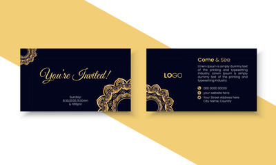 Professional, Modern, Unique Invitation Card or visiting card Design Template for your own brand business.