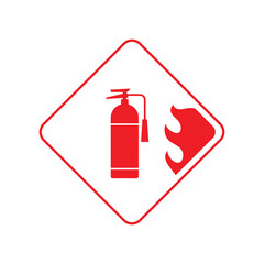 fire alarm sign on white background	