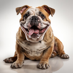 Obraz premium cute brown budog dog on a white background