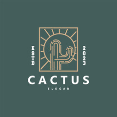 Cactus Logo, Desert Green Plant Vector Design Vector Illustration