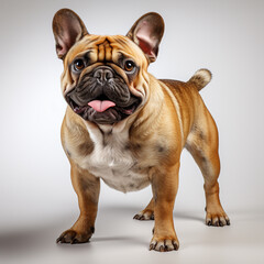 Obraz premium cute brown budog dog on a white background