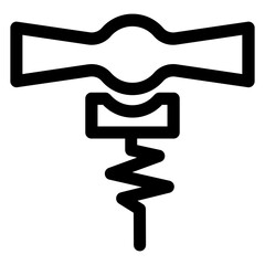 Simple Corkscrew Icon in Trendy Flat Isolated on White Background. SVG Vector
