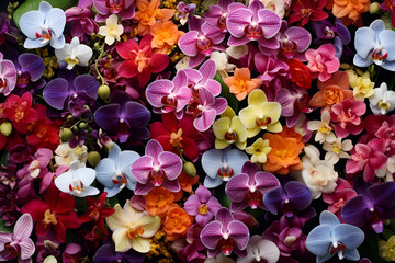 floral background with orchids, backdrop.