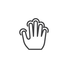 Hand spread gesture line icon