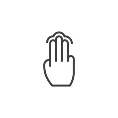 Three Finger Tap gesture line icon