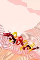 辰　年賀状　干支　背景