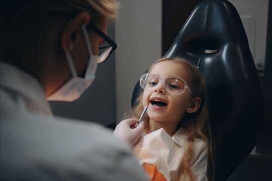 Girl at the dental clinic