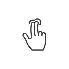 Two tap gesture line icon