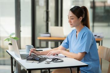 Female nurse doctor Working in a hospital or clinic