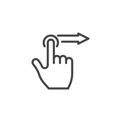 Obraz premium Long swipe right gesture line icon