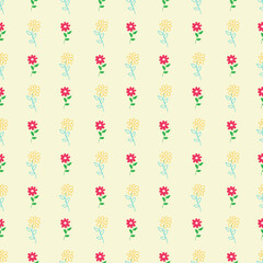 Vintage floral seamless pattern with small flowers. Hand drawn flowers with seamless pattern