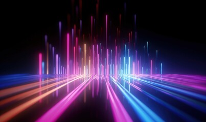 abstract futuristic background with pink blue glowing neon moving high speed wave lines and bokeh lights. Data transfer concept Fantastic wallpaper