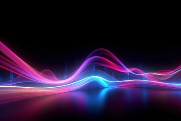 abstract futuristic background with pink blue glowing neon moving high speed wave lines and bokeh lights. Data transfer concept Fantastic wallpaper