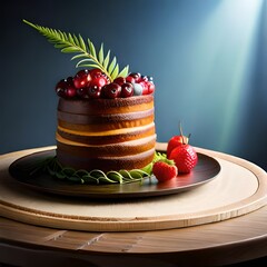 cheesecake with berries Created using generative AI tools