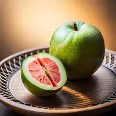 Guava in a plate Created using generative AI tools