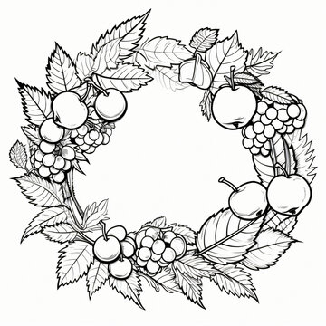 Wreath template design for christmas on a white background