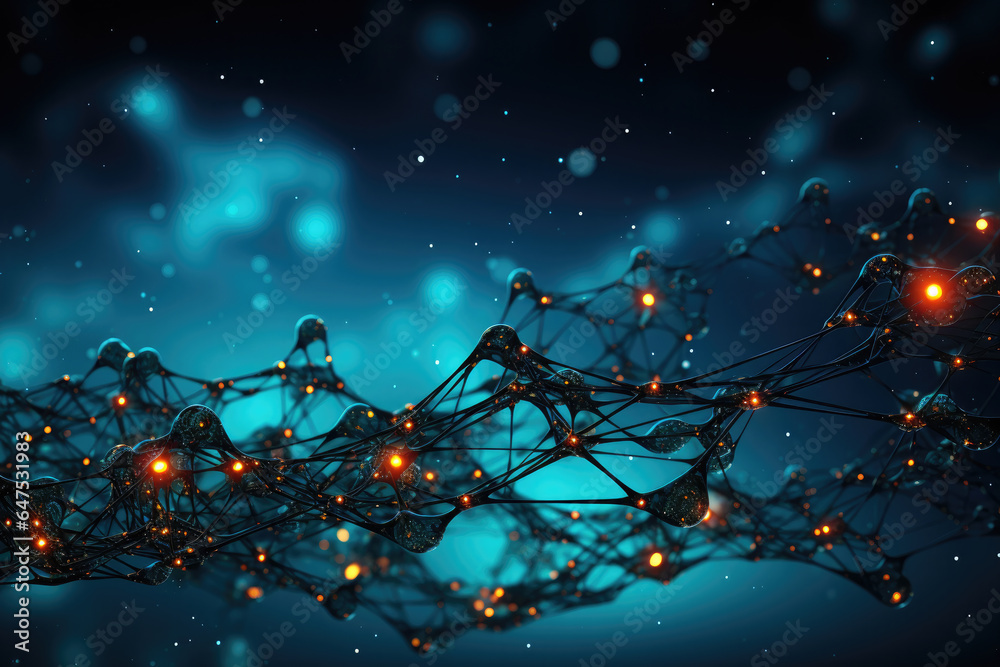 Aufkleber concept of big data, machine learning, artificial intelligence, global network.global connecting poi