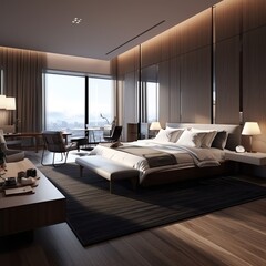 a modern hotel guest room