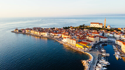 Obraz premium Piran, Slovenia. Old town, mediterranean