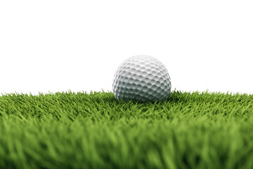 Golf Ball On Lush Green Lawn Against Empty Backdrop - Generative AI