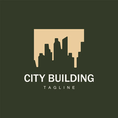 Fototapeta premium Skyline Building Logo, Simple Modern Design Vector Illustrator Template