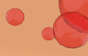 3D red bubble background