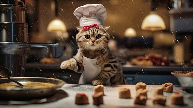Kitty's Christmas Bakery Holiday Baking Cute Cats, Background Image, HD