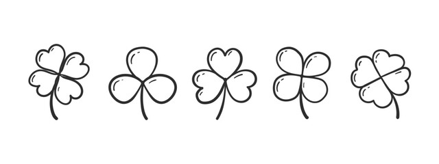 St.Patrick 's Day. in doodle style clover leaves. © Bulgakova Kristina