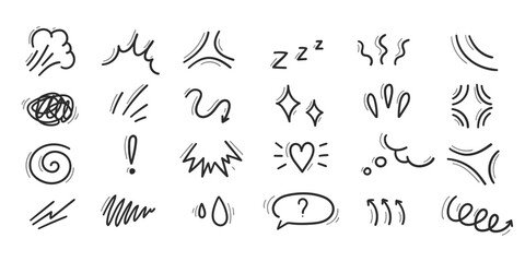 manga comic effect hand drawing doodle