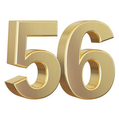 Gold number 56 - 3d number