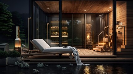 a home spa with a sauna and relaxation