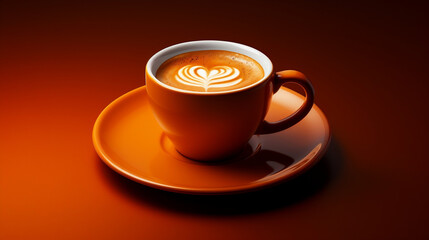 Obraz na płótnie Canvas orange cup of coffee