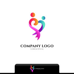 People love and care logo vector template