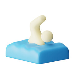 Swimming 3D Icon Illustration