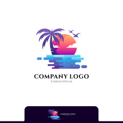 beach ocean view logo