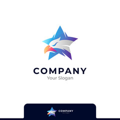 Obraz premium star eagle logo design