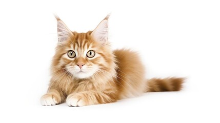 Obraz premium Beautiful grey cat isolated on a white