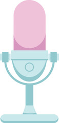 Vector podcasting microphone cute flat style isolated on white background