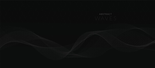 Abstract wave element for design. Digital frequency track equalizer. Stylized line art background. Vector banner illustration.
