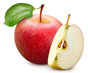 Red apple isolated on white background