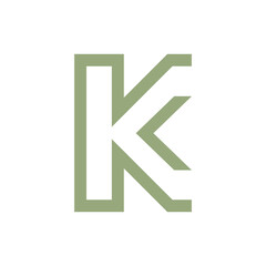 Monogram initial K letter mark logo design. Monogram design vector K logo. Monogram initial letter mark K logo. Design simple K monogram.