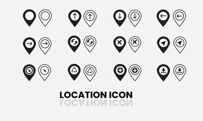 Arrow location pin icon design for web design