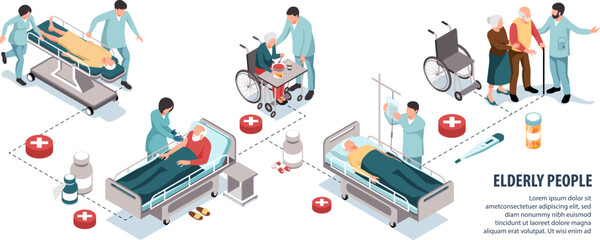 Elderly People Hospital Infographics