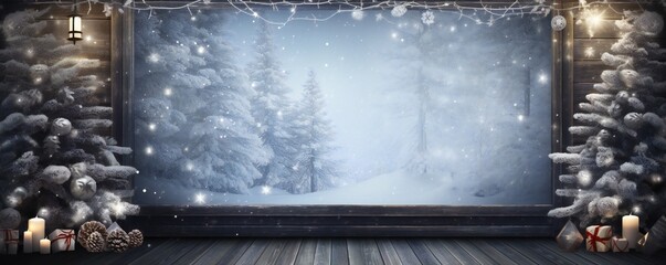 Christmas empty winter poster frame Generative AI