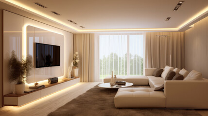 photograph of Luxury home interior design of modern living room