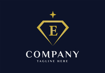 A logo with the letter E and a diamond