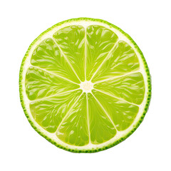 Lime slice half fresh green transparent