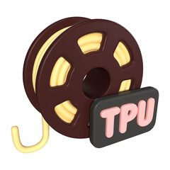 TPU Filament Spool 3D Illustration Icon