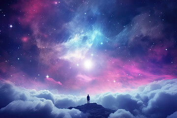 Starry night sky nebula magic fantasy abstract concept