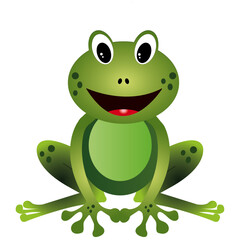 Fototapeta premium cartoon frog on white background